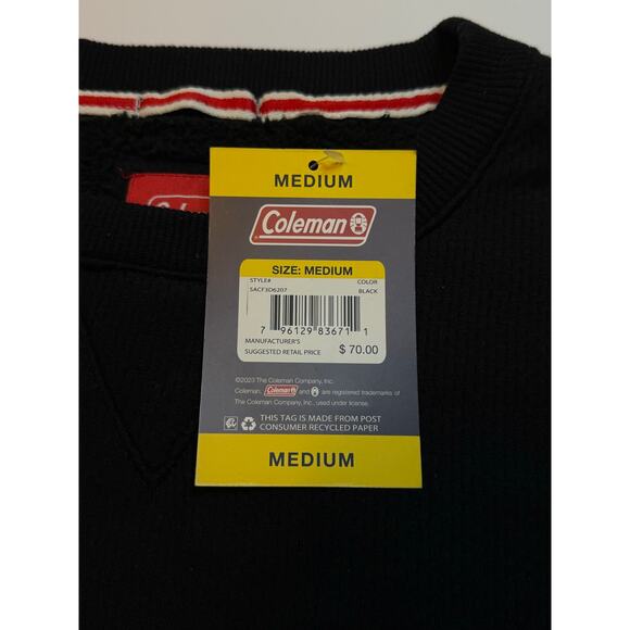 Coleman Black Pocket Sweater sz: MEDIUM  NEW WITH TAGS - Picture 5 of 5